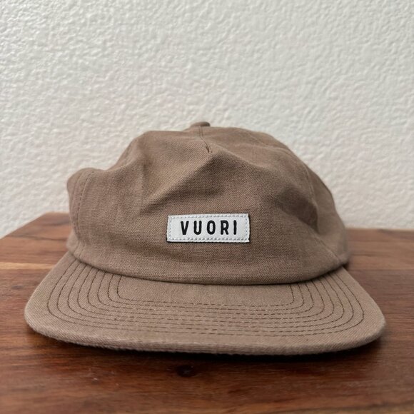 Vuori Other - Vuori Khaki Linen Cotton Blend Snapback Hat OSFM